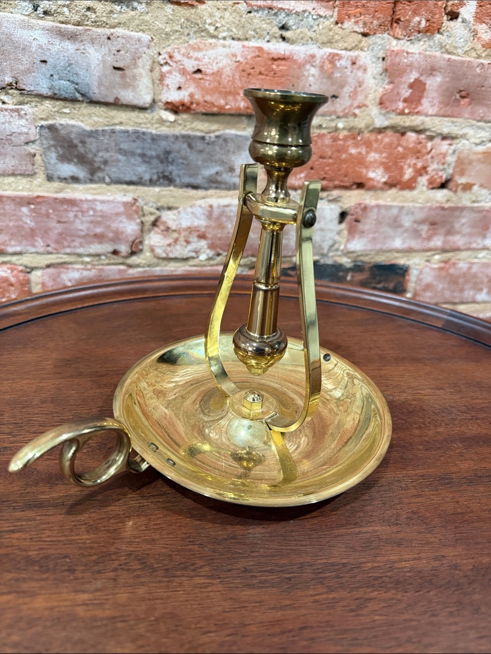 Vintage Fine Baldwin Brass Ship's Gimbal Self-Leveling Candlestick